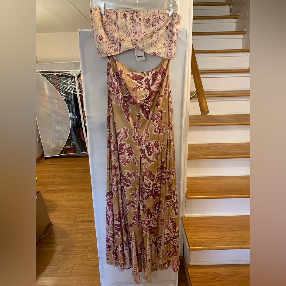 Free people Juliet Strapless Cut/out Jumpsuit Sz L - Picture 4 of 6